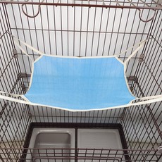 批發新款夏季寵物貓吊牀 網布三明治吊牀 鐵籠貓鞦韆 寵物用品, 1個, M藍
