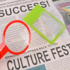 짱이상회 카드형 돋보기 휴대용루페, 사각형-투명