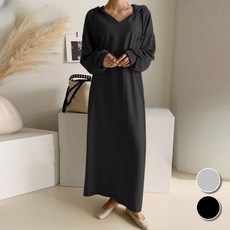 핏몬 여성 55~88 빅사이즈 포켓 후드 긴팔 롱 원피스