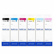 잉크아울렛 엡손 T673 호환잉크 6색 리필잉크세트 L800 L805 L810 L850 L1800 검정 파랑 빨강 노랑 밝은파랑 밝은빨강, T673 리필잉크세트, 1개