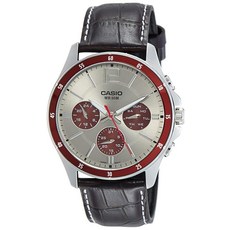 201286 Casio #MTP1374L-7A1V 남성용 표준 가죽 밴드 다기능 그레이 다이얼 시계