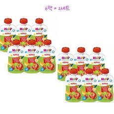 힙 히피스 스트로베리바나나 인 애플 이유식, 유기농 스토리베리 바나나 애플, 100g, 12개