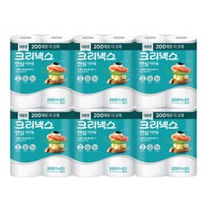 크리넥스 안심 키친타올 200매 2롤 x 6팩, 6박스