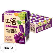 따옴 유기농 적포도 청포도 당근 보라당근 주스, 120ml, 264개