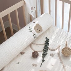《寶貝不無聊》刺繡動物靠枕 兒童抱枕/靠枕 圓柱形枕頭 可愛寶寶頭枕, 森林熊