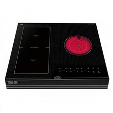 [기사방문 무료설치] 웰치 인덕션 3구 KR-CI3700N 전기렌지 빌트인 매립형 전기쿡탑 추천 가정용 원룸 기숙사 오피스텔 펜션 이동형 분리형 케이스 프리스탠딩 주방가전, 웰치 KR-CHB350N+블랙케이스(8cm)