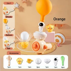 쿠쿠스토어 3스타일 몬테소리 장난감 휘파람 불기 공 플로팅 블로우 파이프 감각 미세 운동 교육 호흡 연습, 03 Orange