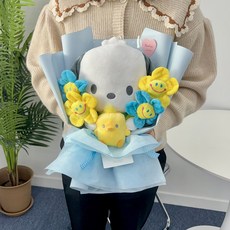 정품 포차코 프렌즈2 스마일꽃 인형꽃다발 졸업식 입학식 학예회 재롱잔치 꽃다발 졸업선물 졸업식꽃다발 축하선물 학예회 재롱잔치, 1개
