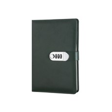 아리코 PU가죽 잠금 다이어리 A5, 그린, 1개