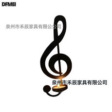 DFMEI 歐式音符蠟燭臺掛牆燭光晚餐鐵藝燭臺家居客廳裝飾壁掛, A款