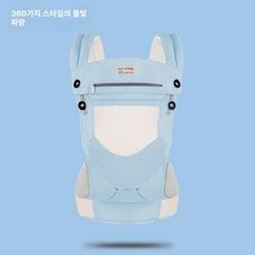 위크앤픽 신생아아기띠 아기포대기 출산선물 출산용품, 1개, 산일 360 아쿠아블루 + 가방