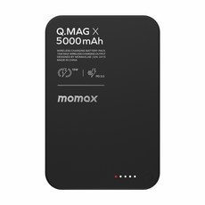 MOMAX摩米士 Q.Mag X 15W金屬碳磁吸無線充電行動電源 5000mAh, 黑色5000mAh