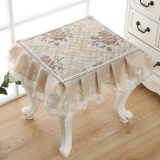 화장대 화장대의자 시트 네일아트의자 매트가정용 직사각형 수틀의자 커버 신발장 피아노 걸상매트, 스모크커피컬러커피컬러로즈레이스스타일