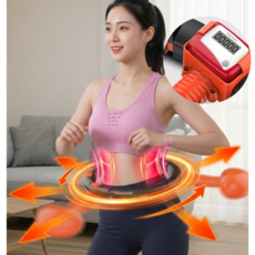 릴레타 스마트회전추 훌라후프 옆구리살 복부 라인 근육 집중운동, 1개, 블랙, 350g