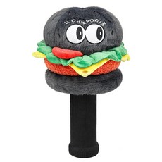 DOUBLE 더블 bread Funny Pudding WHITE 화이트 Rabbit 골프 헤드커버 동물 플러시 클럽 헤드 커버 하이버드와 아이언에 맞는 스몰 사이즈 표준, 햄버거