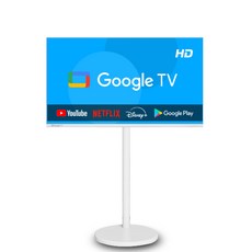 이브이 32인치 81cm HD 스마트 구글TV 화이트 삼탠바이미 셋트, 32인치 HD 구글TV 화이트, 스탠드형, 고객직접설치