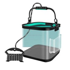 접이식 낚시 양동이 밧줄 야외 손을 가지고 다니는 물고기 대용량 캠핑 용기, 1개