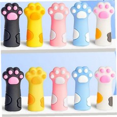 고양이발 실리콘 연필캡 필기구 보호 펜슬그립 학생 사무실 문구 귀여운 동물, 1개, 핑크