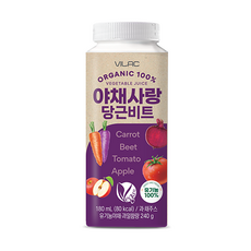 [비락] 유기농 비건 당근비트 180mL, 24개