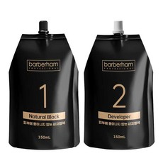 바버함 새치 염색약 저자극 피부에 안묻는 셀프 흰머리 커버 150g, 자연블랙, 1개