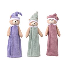 Siwooliving 小熊造型廚房浴室擦毛巾, 1組