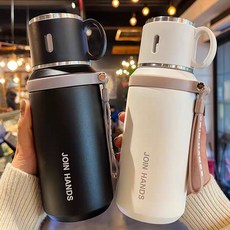 JOIN HANDS SUS 316 保溫杯 附杯蓋 600mL, 1個, 米白
