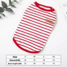 애완동물 옷 캐리어 가방 바지 중형견 고양이용 다리 테디 비숑 포메라니안 봄 여름, 1개, J. 줄무늬 조끼-빨간색