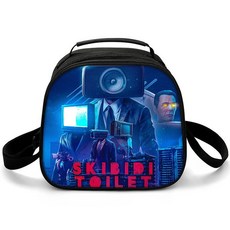 馬桶人Skibidi Toilet遊戲週邊卡通兒童印花圓形餐包可定製 75RC, 馬桶人18, 1個