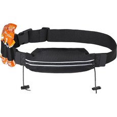 RNDY 러닝 벨트 마라톤 배번 달리기 스마트폰 수납 경량 허리 벨트, 블랙, 1개