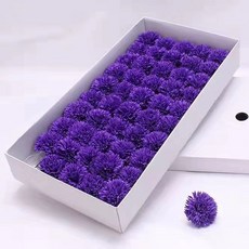 情人節禮物首選：桃園熱銷三層仿真香皂玫瑰花束，浪漫香氛，持久保存, 1個, 紫色康乃馨一盒50朵 送花桿, 紫色康乃馨一盒50朵 送花桿