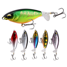 파워풀 플로퍼 80mm 6개세트 탑워터 프롭베이트 버징 하드베이트 배스 루어, 10g, 6개, 혼합 색상