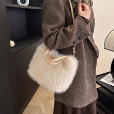 은창]스퀘어 포실 스트랩 퍼 가방 크로스백 숄더 토트백 가방 미니 털가방 겨울 가방 여성 여성용 여