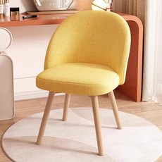 프리미엄 패브릭 로포텐 마르체 볼드라인 토실토실 리본 인테리어 화장대 의자 네일샵 원목스툴 수납 타원형 양털, 고정형 라이트옐로우 A