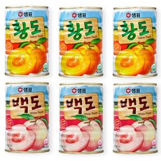 샘표 황도 400g 3개 +백도 400g 3개, 2.4kg, 1세트