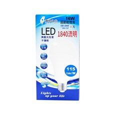 寶島之光 LED燈泡, 1個, 白光,16W, 冷白