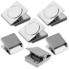 미디엄 불독 클립 60개 2.5cm(1인치) 실버 25mm 경첩 종이 공예 식품 가방 그림 사진용 금속 클램프, 2.3 Inch, 실버-6개