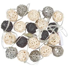 iINDOORS 籐球燈串, 黑色果實插座款, 1條