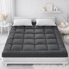 MIFAN 사계절 침대 토퍼 푹신한 접이식 바닥 토퍼 매트리스, 블랙