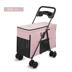 中大型犬寵物推車多功能可折疊貓咪外出戶外手推車狗狗便攜遛狗狗, 淡粉色【適合大型犬】, 1個