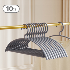 덴코 어깨 뿔 방지 반원형 옷걸이, 그레이, 10개