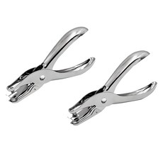 셀프 제본 핸디 펀칭기 3mm + 6mm 세트 실버, 1세트, 화이트