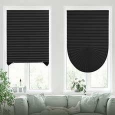 못없이붙이는 셀프 암막 블랙 블라인드 90x240cm 미니블라인드 햇빛차단창문가리개