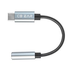 Keephifi KBEAR Shadow C타입 3.5mm 오디오 이어폰 변환 젠더 DAC C타입 to 3.5mm 이어폰 For KZ TRN TANGZU 수월우 아이리버 사운드판다, 1개, 실버-그레이