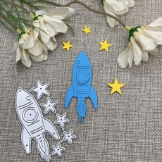 스페이스 로켓 스타 메탈 커팅 다이 스텐실 스크랩북킹 장식용 엠보싱 핸드크래프트 템플릿, 1개