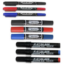 油性奇異筆 單頭雙頭油性記號筆 速乾簽字筆 多色可選, 單頭款－紅, 紅, 1個裝