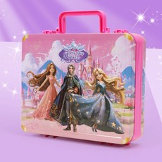 兒童仿真化妝品玩具 彩妝盒 過家家禮物, 1個, 粉色合金手提箱,仿真塗不出顏色