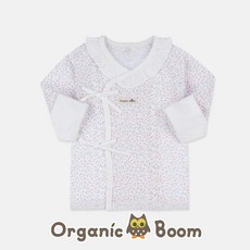 [오가닉붐]인증받은 진짜 오가닉 국내제조 무형광 티니플라워 썸머 코튼메쉬 여름 배냇저고리