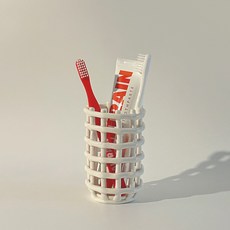 칫솔 치약 꽂이 그리드 세라믹 오브제 다용도 홀더, 1개