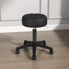 공간녹백 미용 의자 원형 스툴 작업 보조 스톨 등받이없는, 검정, 1개