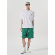 매장정품 에잇세컨즈 8SECONDS 나일론 지퍼 포인트 밴딩 쇼츠 그린 (454525AQ8M) 454525AQ8M 207295